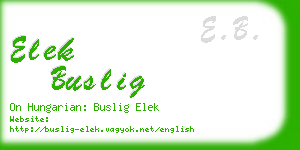 elek buslig business card